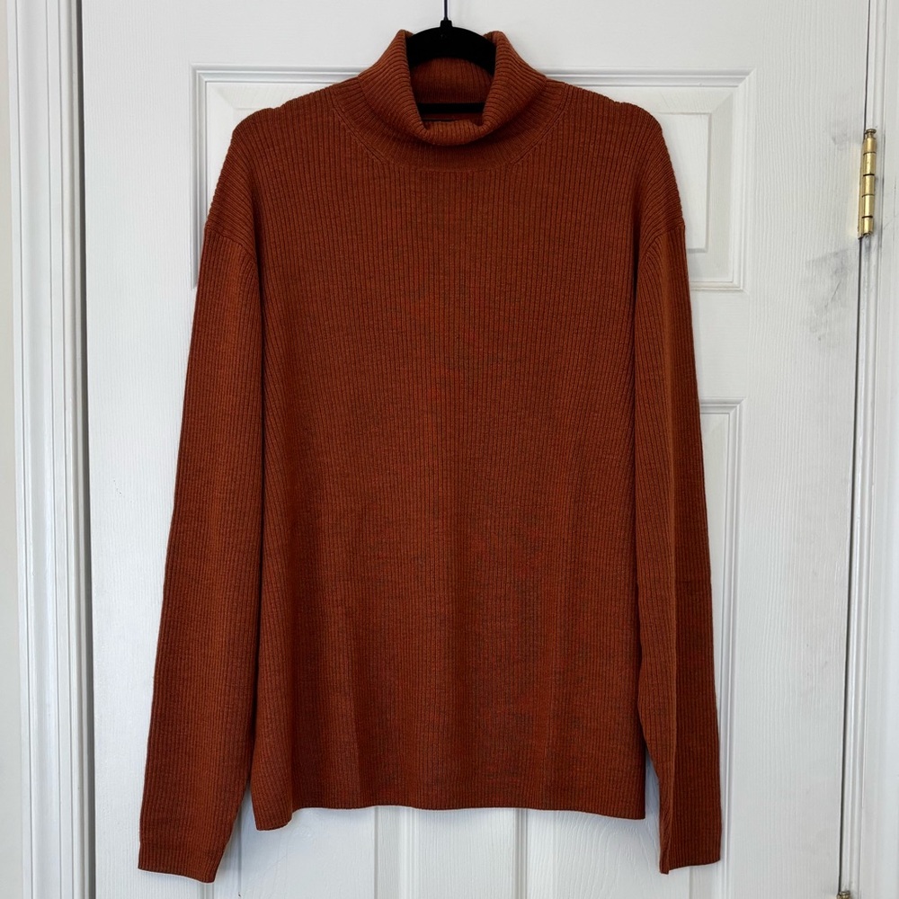 Brooks Brothers 100% Extra Fine Merino Wool Turtle Neck Long Sleeve Shirt